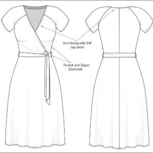 Lanelle dress knit stretch dress w surplice neckline digital download